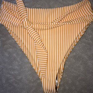 Montce Swim Canary Stripe Paula Tie-Up Bottom